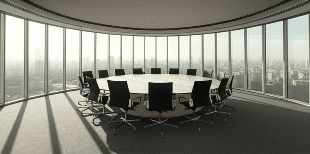 Wide view of IT consulting strategy session and technology planning