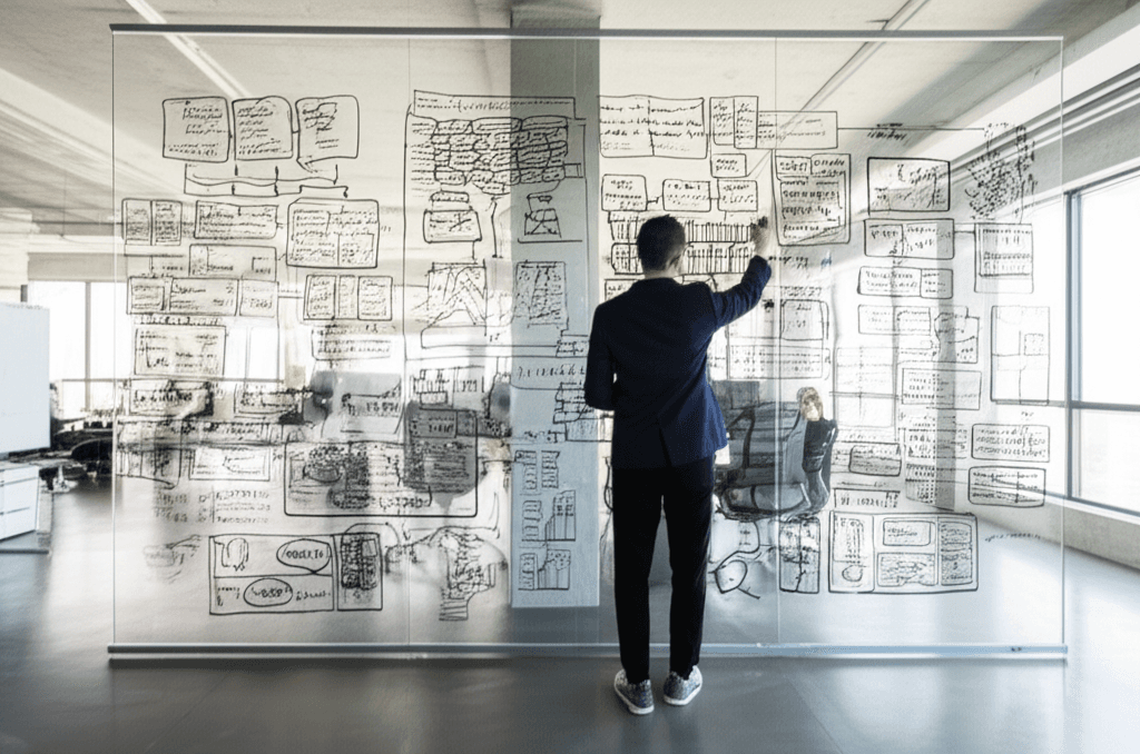 Wide view of enterprise web application architecture diagram