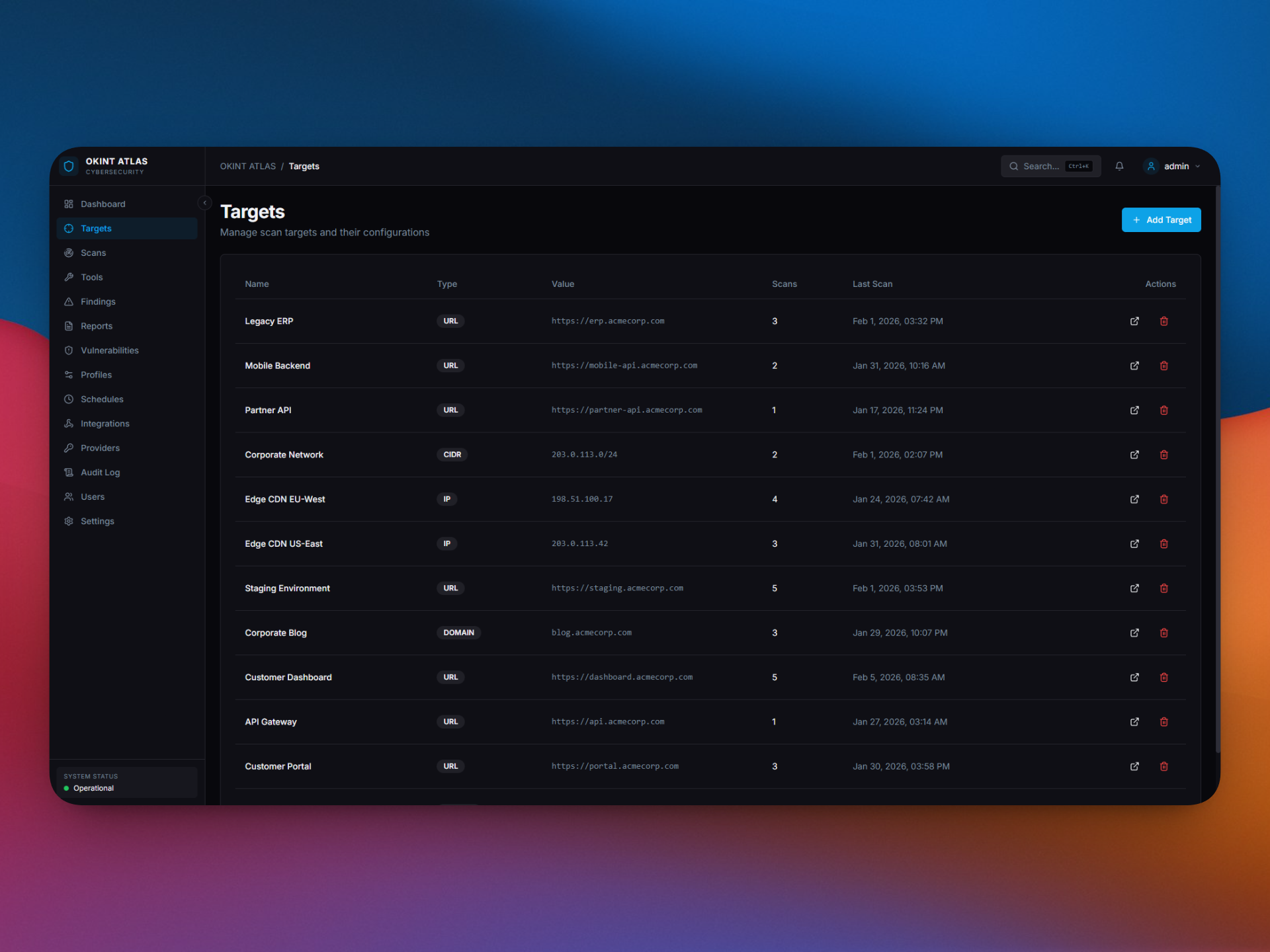 Target inventory management