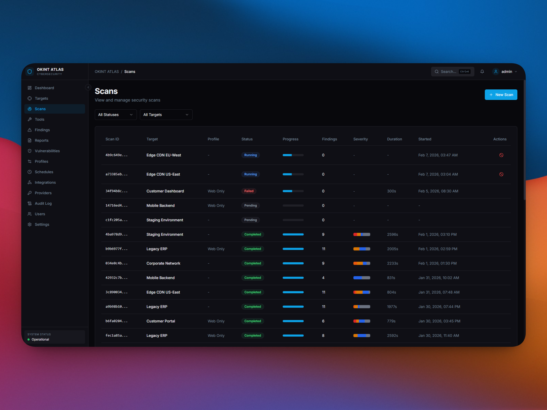 Scan orchestration engine