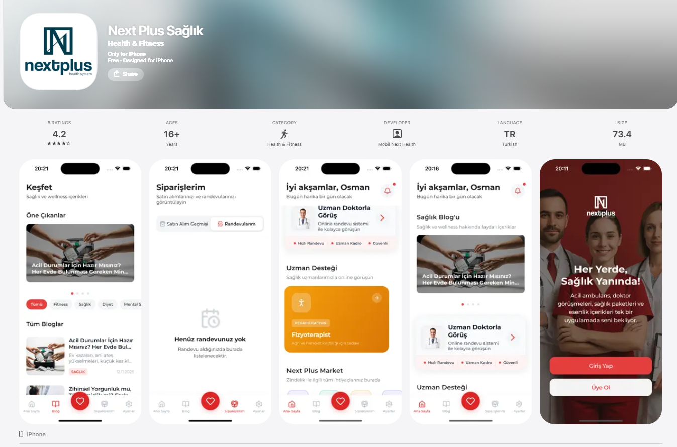 Next Plus Health mobile app on App Store